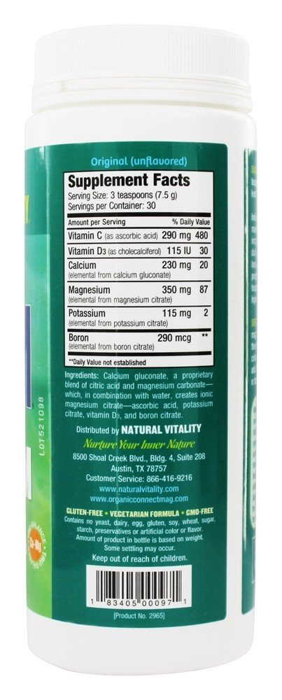 Calma Natural Plus Cálcio Sem Sabor - 8 oz. Natural Vitality - Imagem 2