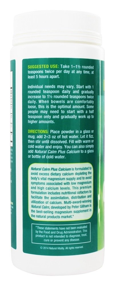 Calma Natural Plus Cálcio Sem Sabor - 8 oz. Natural Vitality - Imagem 3
