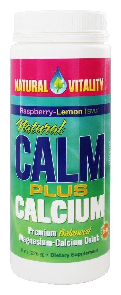 Natural Acalmar Mais Cálcio Framboesa-Limão Sabor - 8 oz. Natural Vitality