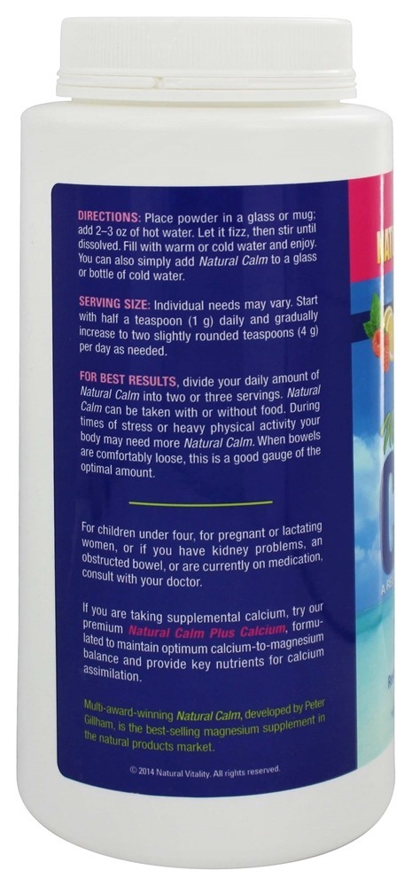 Natural Calmo Magnésio Anti-Stress Bebida Framboesa Sabor Limão - 16 oz. Natural Vitality - Imagem 3