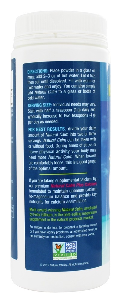 Natural Calm Bebida Anti-Estresse de Magnésio Sem Sabor - 8 oz. Natural Vitality - Imagem 3