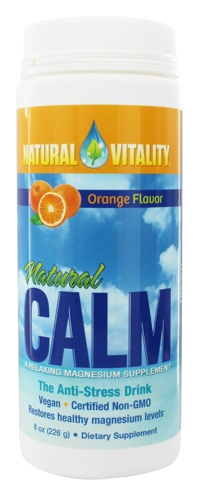 Natural Calm Bebida Anti-Estresse de Magnésio Sabor Laranja - 8 oz. Natural Vitality