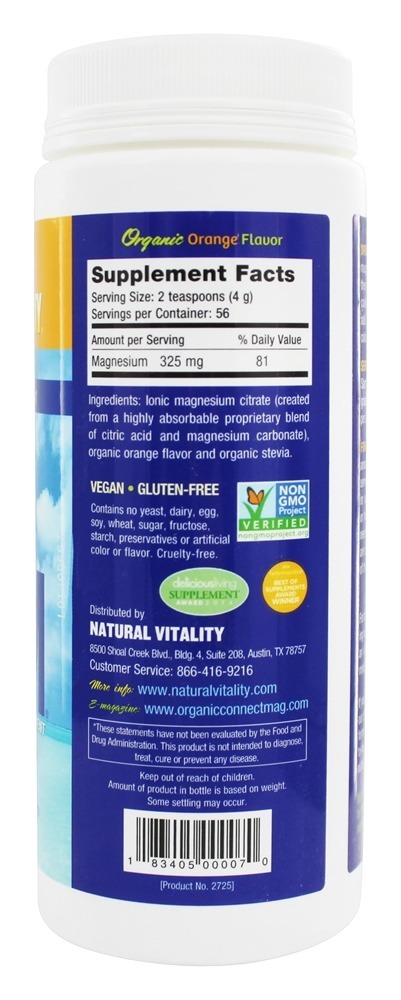 Natural Calm Bebida Anti-Estresse de Magnésio Sabor Laranja - 8 oz. Natural Vitality - Imagem 2