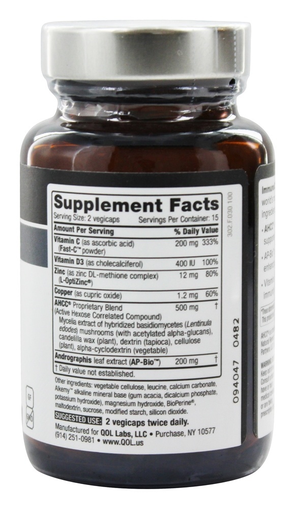 Immuno Complex AHCC - Cápsulas vegetarianas 30 Quality Of Life Labs - Imagem 2