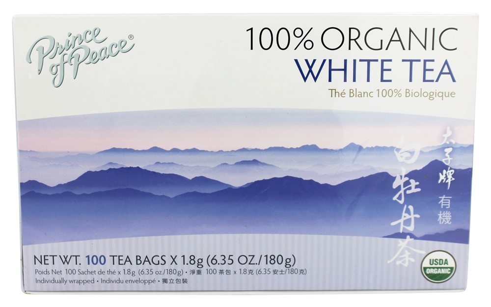 100 % Chá Branco Orgânico - 100 Saquinhos de Chá Prince of Peace
