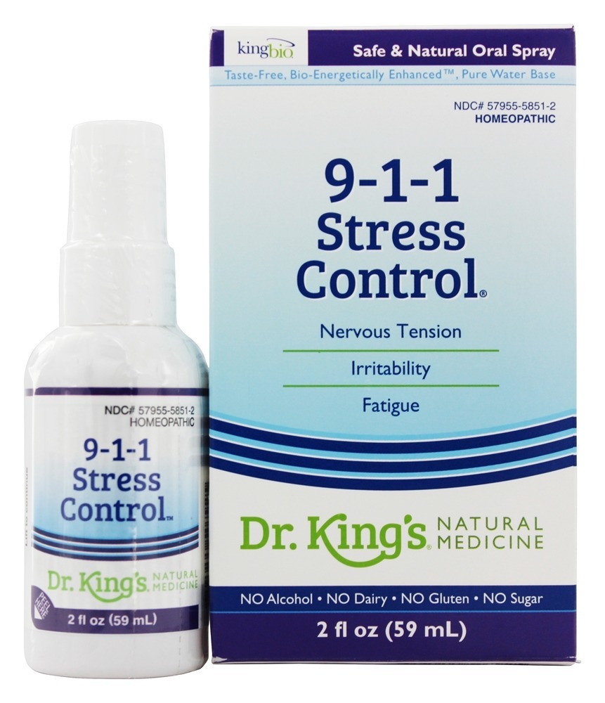Medicina Natural Homeopática 9 -1-1 Controle do Estresse - 2 oz. King Bio