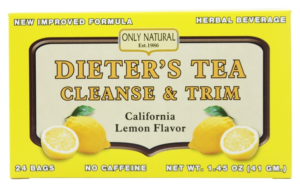 Chá de Dieter Cleanse & Trim Califórnia Sabor Limão - 24 Saquinhos de Chá Only Natural