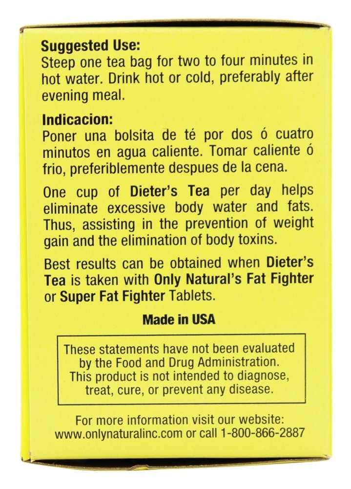 Chá de Dieter Cleanse & Trim Califórnia Sabor Limão - 24 Saquinhos de Chá Only Natural - Imagem 2