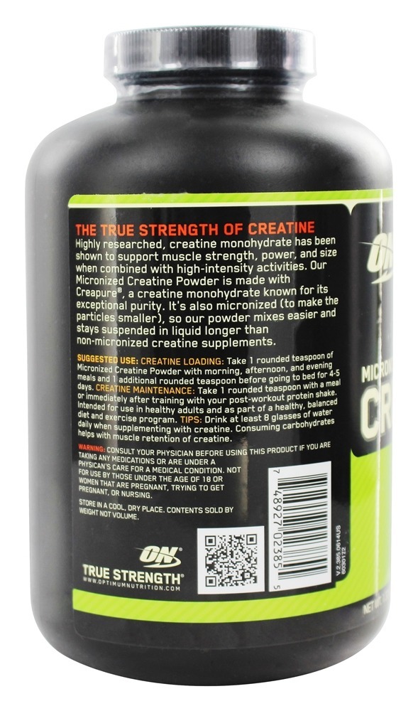 Creatina Micronizada em Pó Sem Sabor - 600 Gramas Optimum Nutrition - Imagem 3
