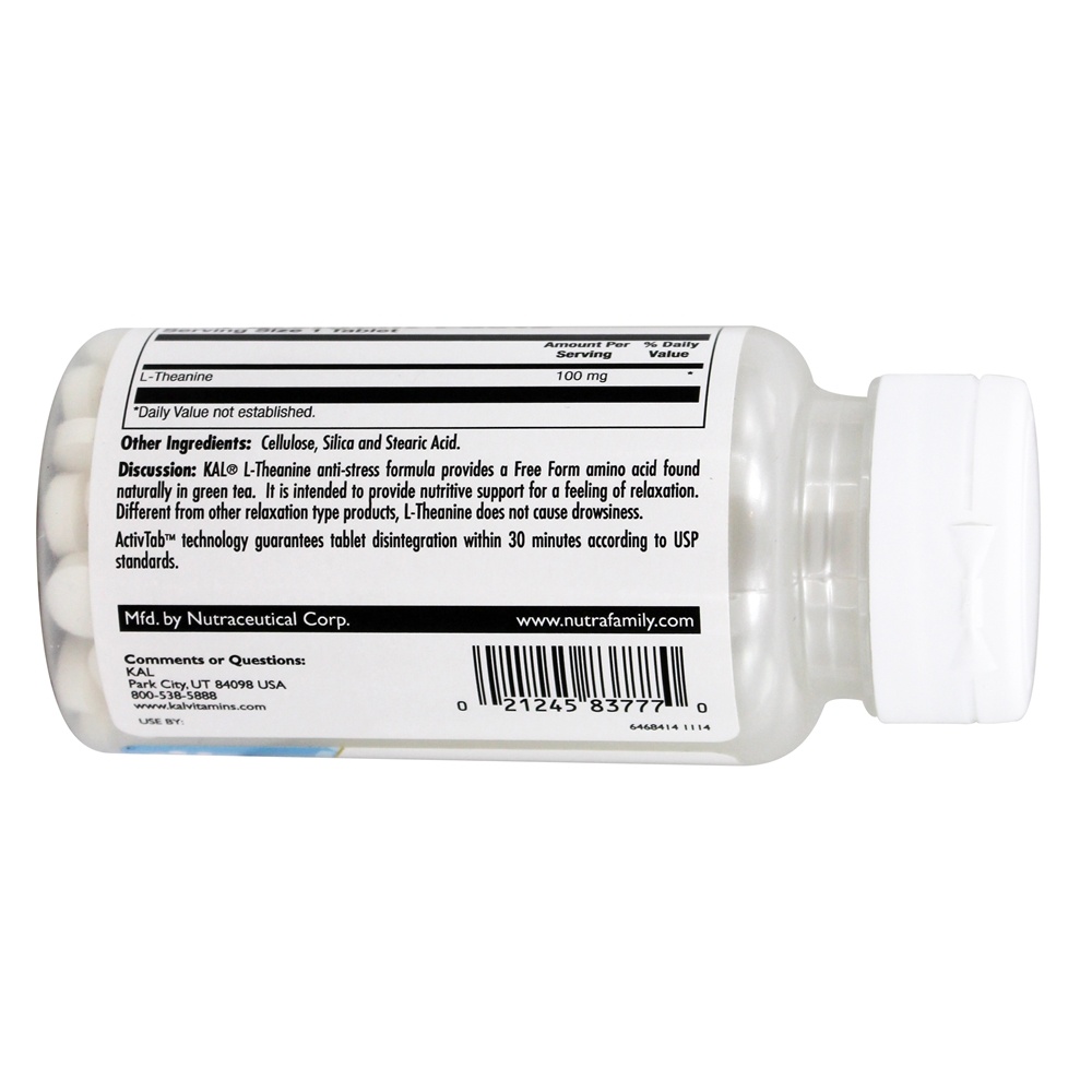 L-Teanina 100 mg. - 30 Tablets Kal - Imagem 3
