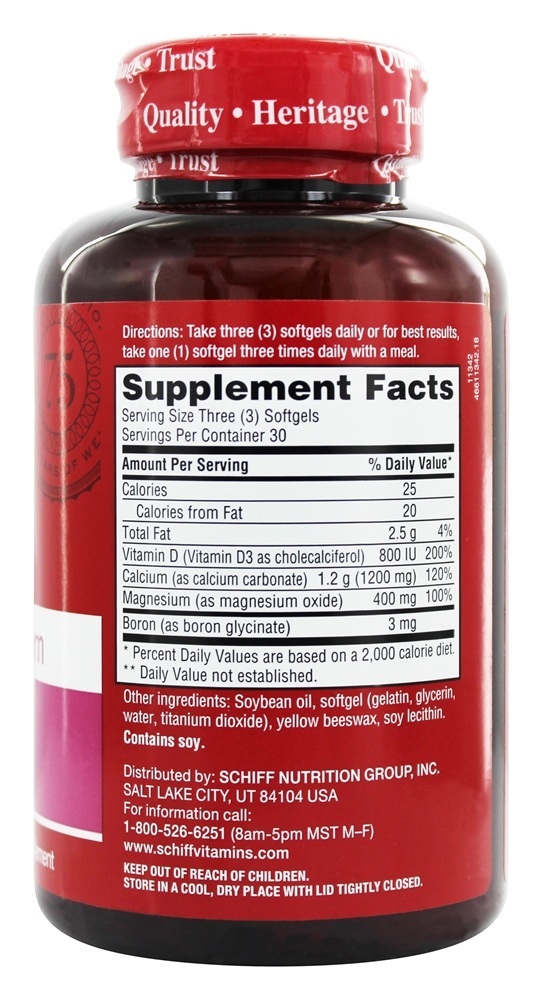 Super Cálcio-Magnésio com Vitamina D 800 UI - 90 Softgels Schiff - Imagem 2