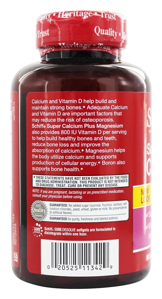 Super Cálcio-Magnésio com Vitamina D 800 UI - 90 Softgels Schiff - Imagem 3