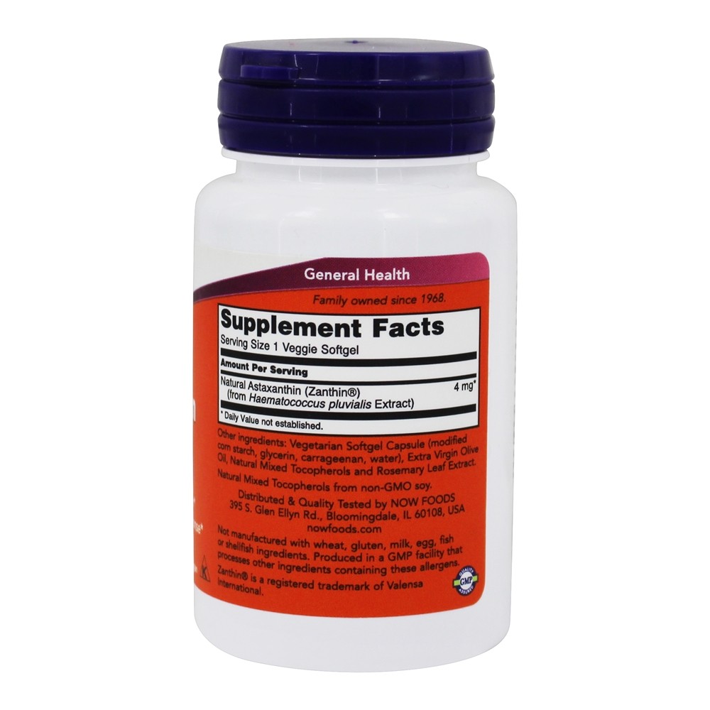 Astaxantina para Proteção Celular 4 mg. - 60 Softgels NOW Foods - Imagem 2