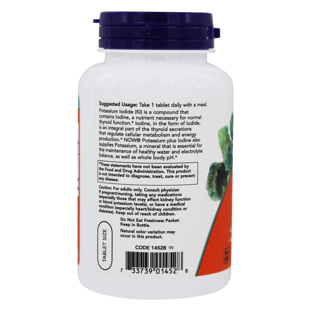 Potássio & Iodo - 180 Tablets NOW Foods - Imagem 3