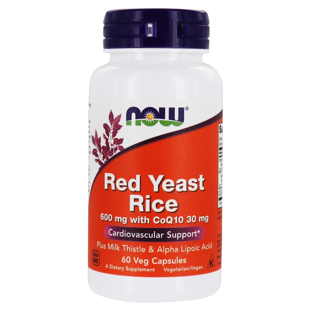 Arroz de levedura vermelha com CoQ-10 600 mg . - 60 Cápsula (s) vegetal (s) NOW Foods