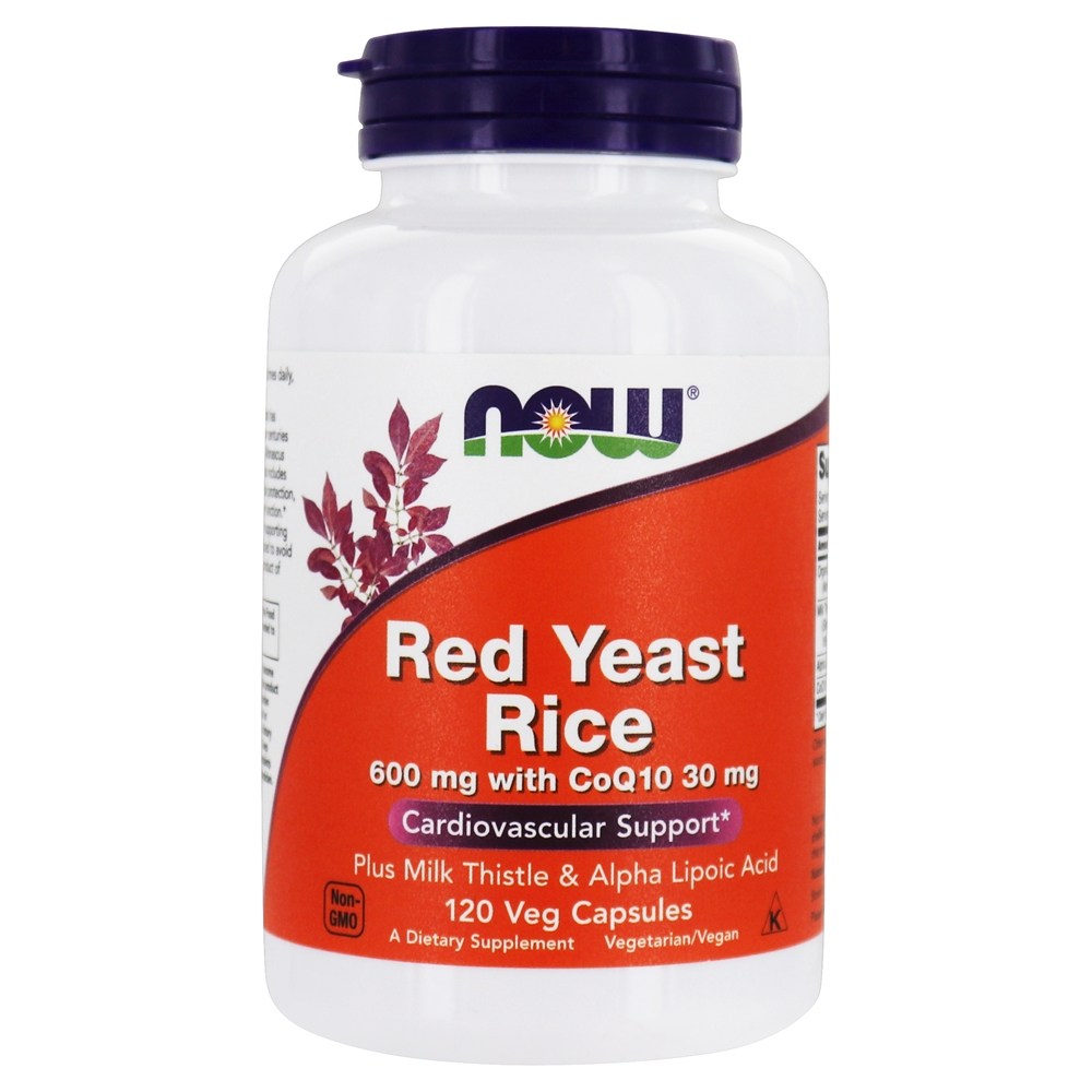 Arroz de levedura vermelha com CoQ-10 600 mg . - 120 Cápsula (s) vegetal (s) NOW Foods