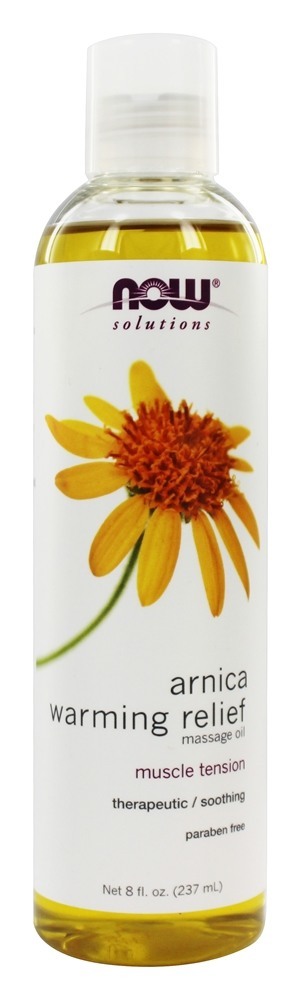 Óleo de massagem de alívio de aquecimento de Arnica - 8 fl. oz. NOW Foods