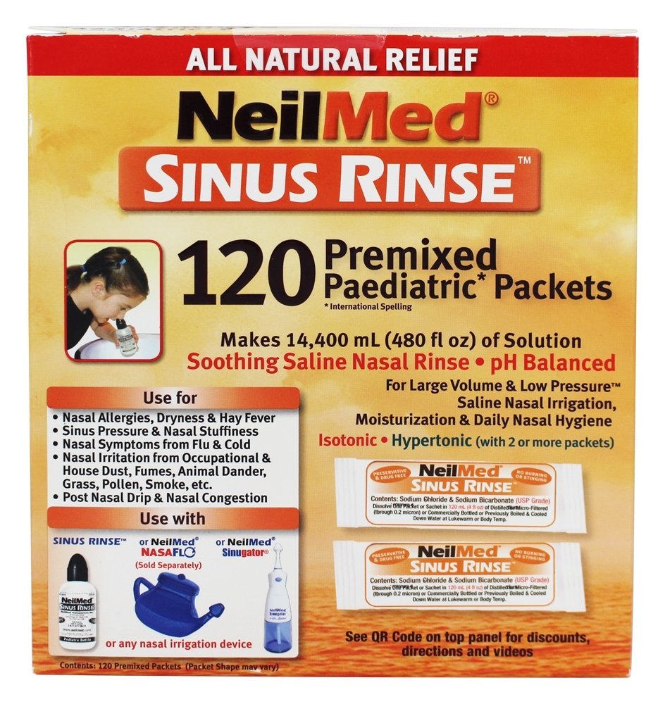 Sinus Rinse Pacotes Pediátricos Para Lavagem Nasal - Pacotes NeilMed Pharmaceuticals misturados 120 NeilMed Pharmaceuticals