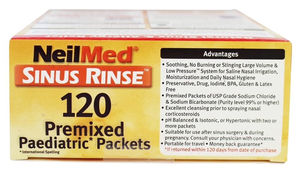 Sinus Rinse Pacotes Pediátricos Para Lavagem Nasal - Pacotes NeilMed Pharmaceuticals misturados 120 NeilMed Pharmaceuticals - Imagem 5