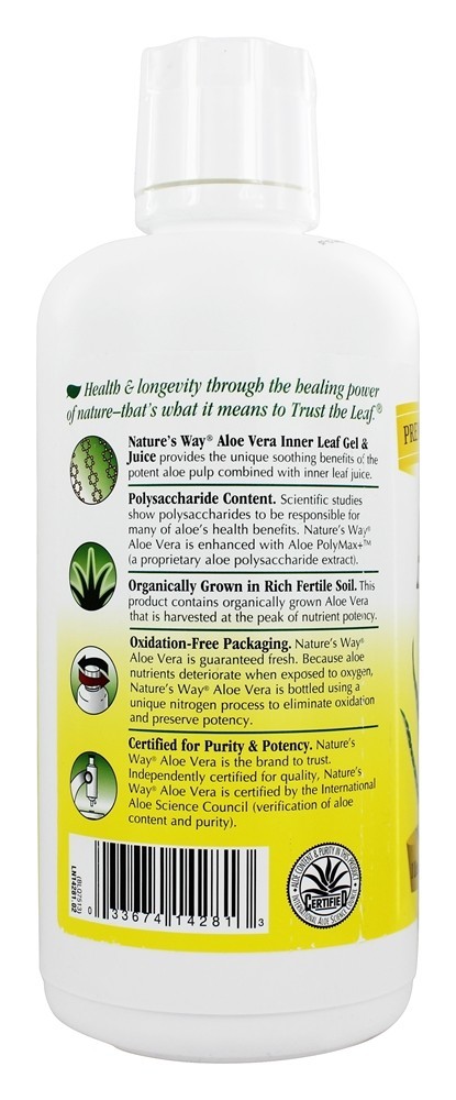 Suco & Gel de Aloe Vera Original - 1 litro Nature's Way - Imagem 2