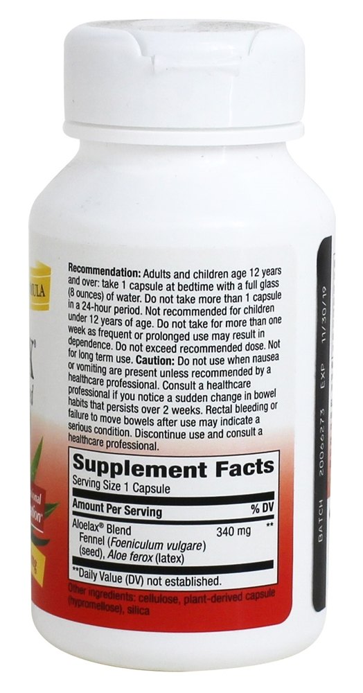Aloelax 340 mg. - Cápsulas vegetarianas 100 Nature's Way - Imagem 2