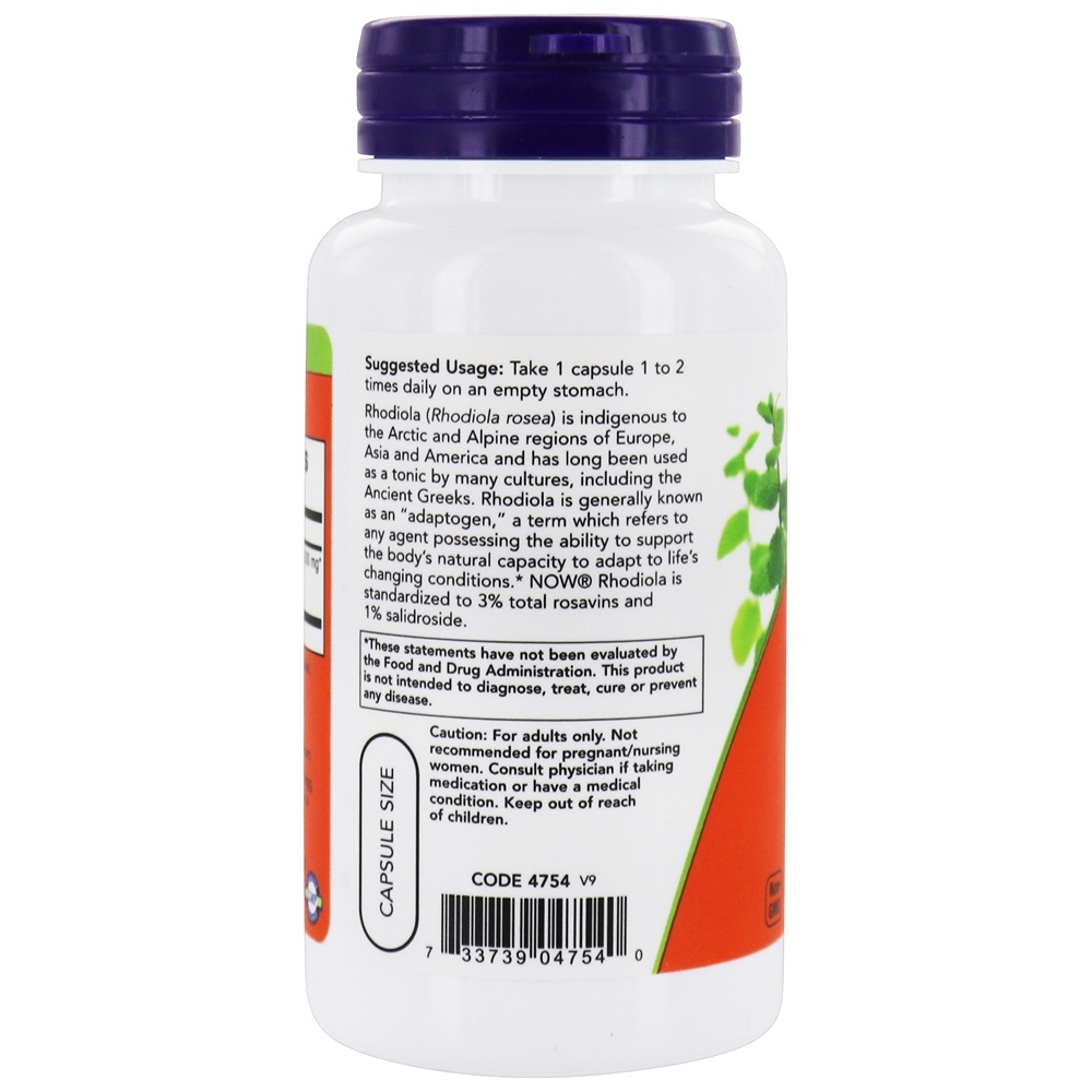 Extrato de Rhodiola 3% 500 mg. - 60 Cápsula (s) vegetal (s) NOW Foods - Imagem 3