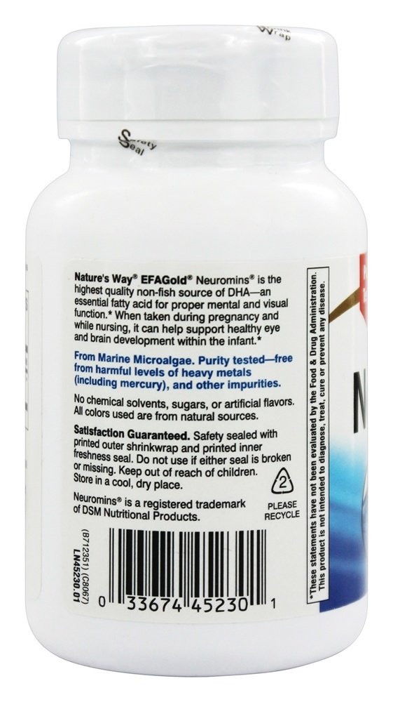 Neuromins DHA 100 mg. - 60 Cápsulas Vegetarianas Nature's Way - Imagem 3