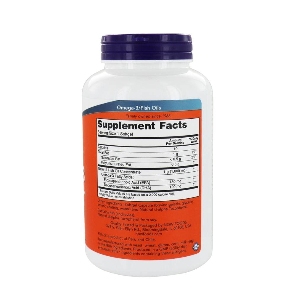 Omega - 3 180 EPA / 120 DHA - 180 Softgels NOW Foods - Imagem 2