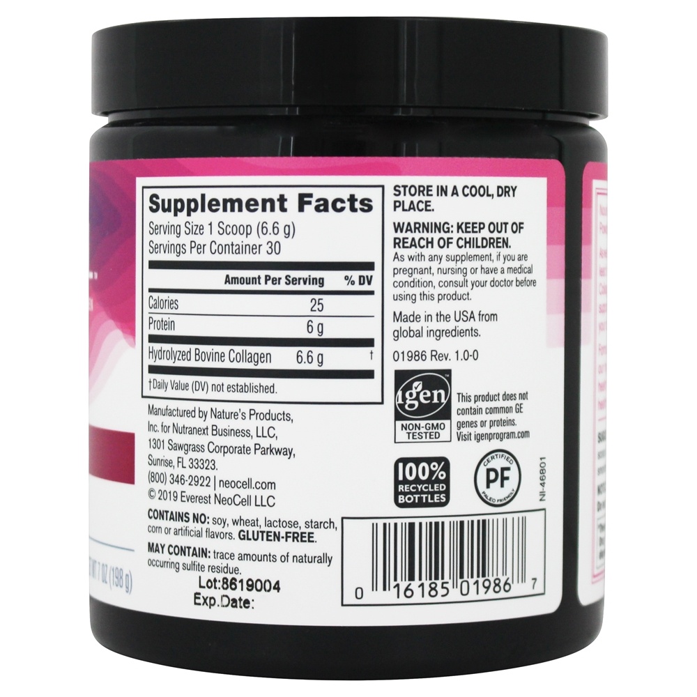Pó de super colágeno tipo 1 e 3 sem sabor 6.6 g. - 7 oz. NeoCell - Imagem 2