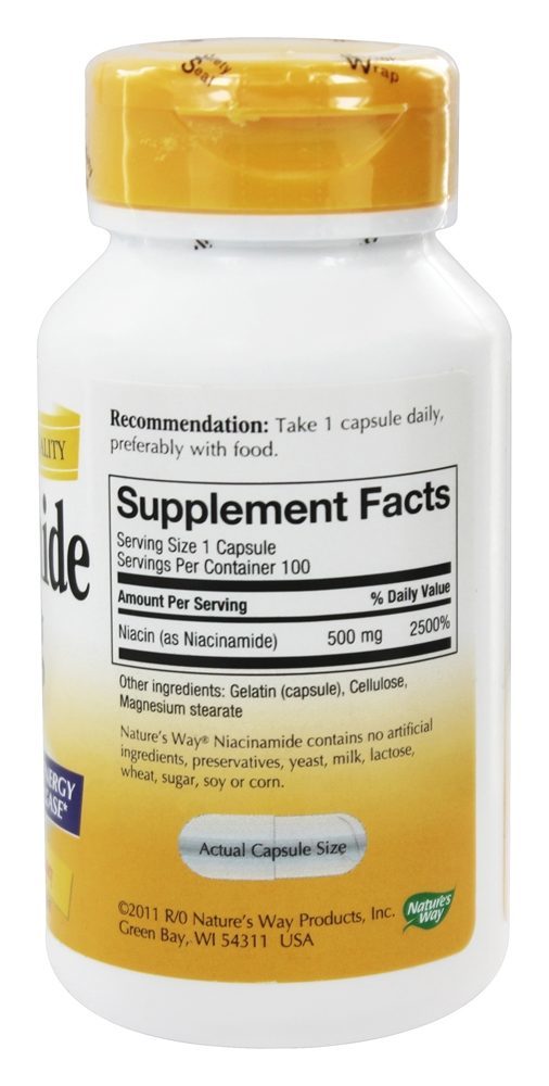 Niacinamida 500 mg. - Cápsulas 100 Nature's Way - Imagem 2