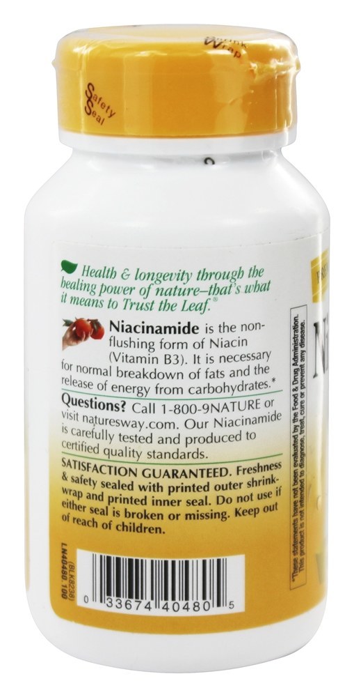 Niacinamida 500 mg. - Cápsulas 100 Nature's Way - Imagem 3