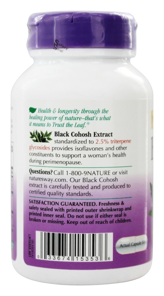 Extrato Padronizado Cohosh Preto - Cápsulas vegetarianas 120 Nature's Way - Imagem 3