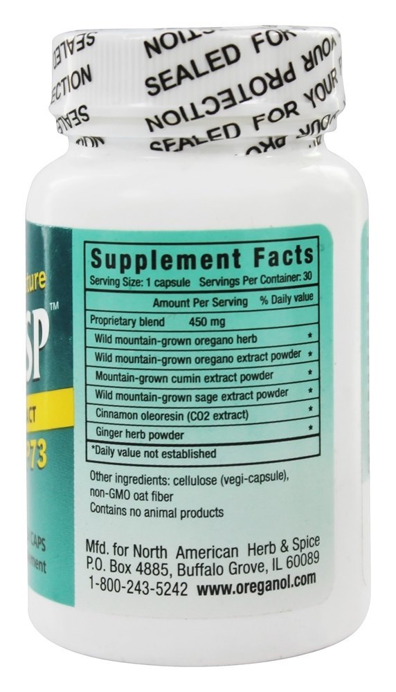 OregaRESP Suporte Respiratório P73 450 mg. - 30 Cápsulas vegetarianas anteriormente orgegacyn North American Herb & Spice - Imagem 2
