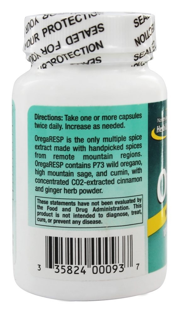 OregaRESP Suporte Respiratório P73 450 mg. - 30 Cápsulas vegetarianas anteriormente orgegacyn North American Herb & Spice - Imagem 3