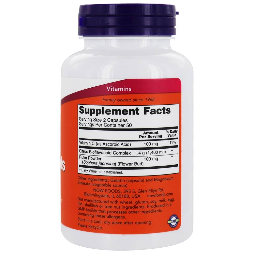 Defesa Celular de Bioflavonóides Cítricos - Cápsulas 100 NOW Foods - Imagem 2