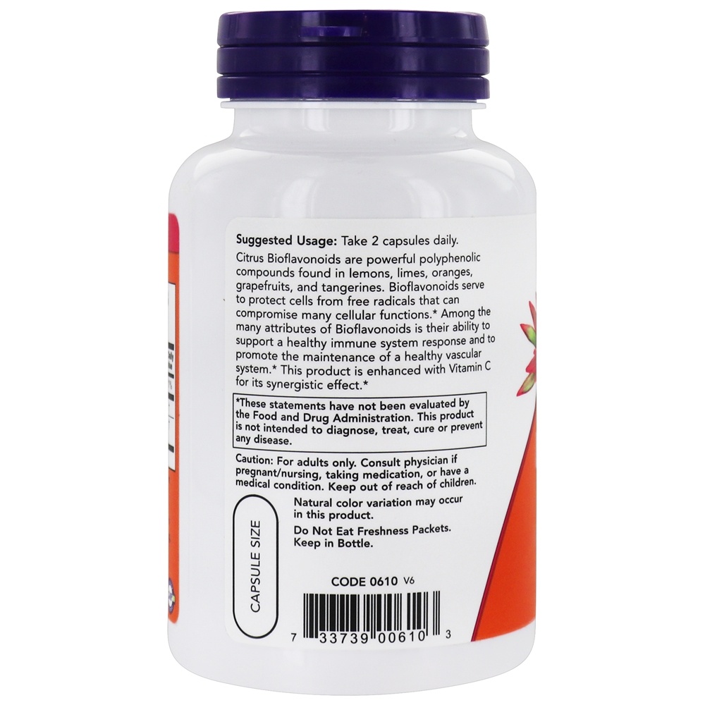 Defesa Celular de Bioflavonóides Cítricos - Cápsulas 100 NOW Foods - Imagem 3