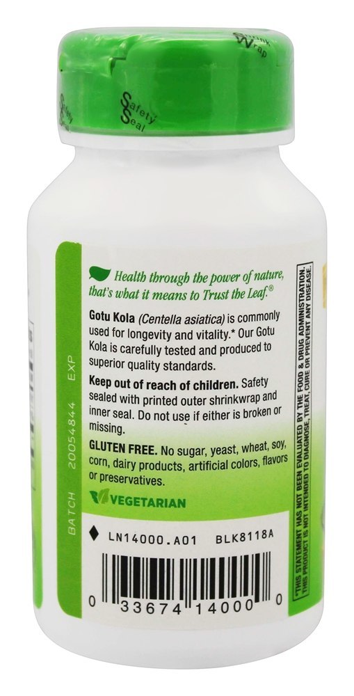 Gotu Cola Erva 475 mg. - Cápsulas vegetarianas 100 Nature's Way - Imagem 3