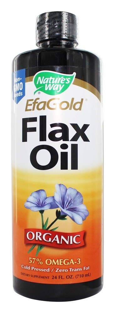 Óleo de linho líquido orgânico EFA Gold - 24 fl. oz. Nature's Way