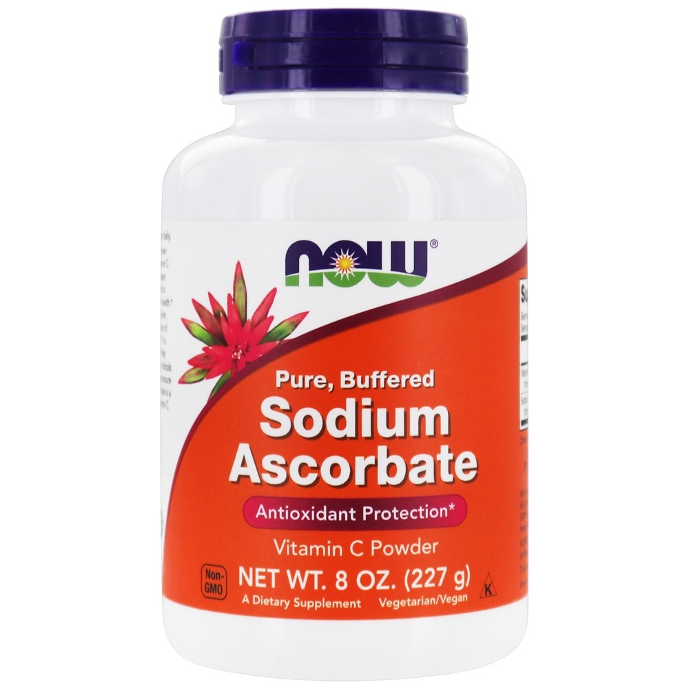 Proteção antioxidante do pó da vitamina C do ascorbato de sódio - 8 oz. NOW Foods