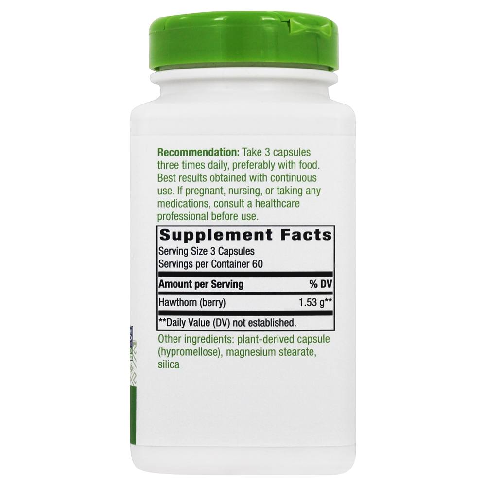 Bagas de Hawthorn 1530 mg. - Cápsulas Vegan 180 Nature's Way - Imagem 2