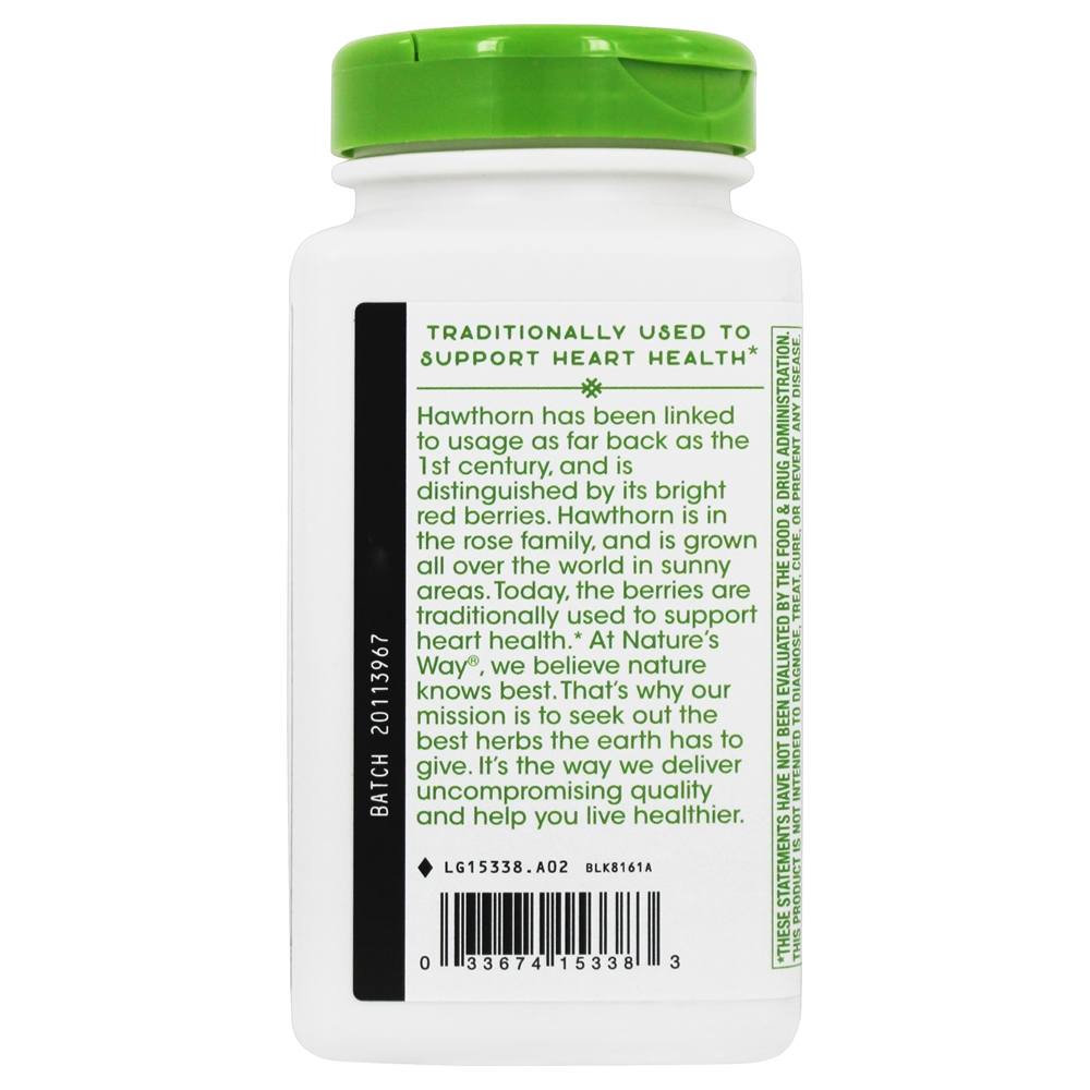 Bagas de Hawthorn 1530 mg. - Cápsulas Vegan 180 Nature's Way - Imagem 4