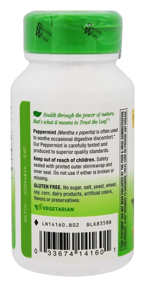 Folha de hortelã-pimenta 350 mg. - Cápsulas vegetarianas 100 Nature's Way - Imagem 3