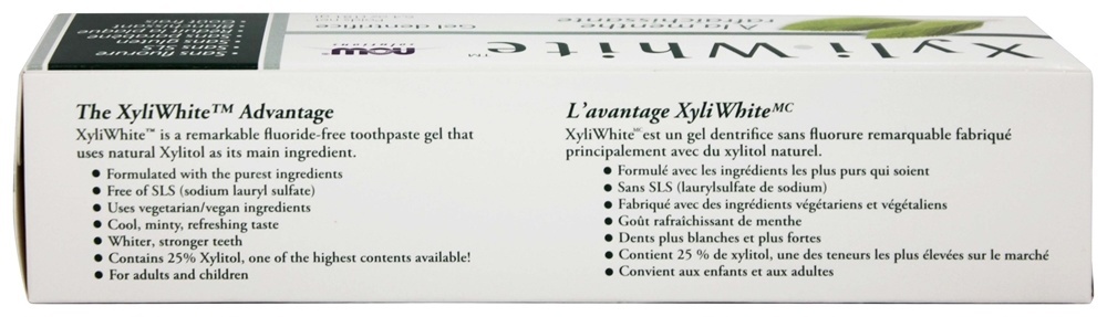 XyliWhite creme dental Gel refrescante livre de flúor - 6.4 oz. NOW Foods - Imagem 2
