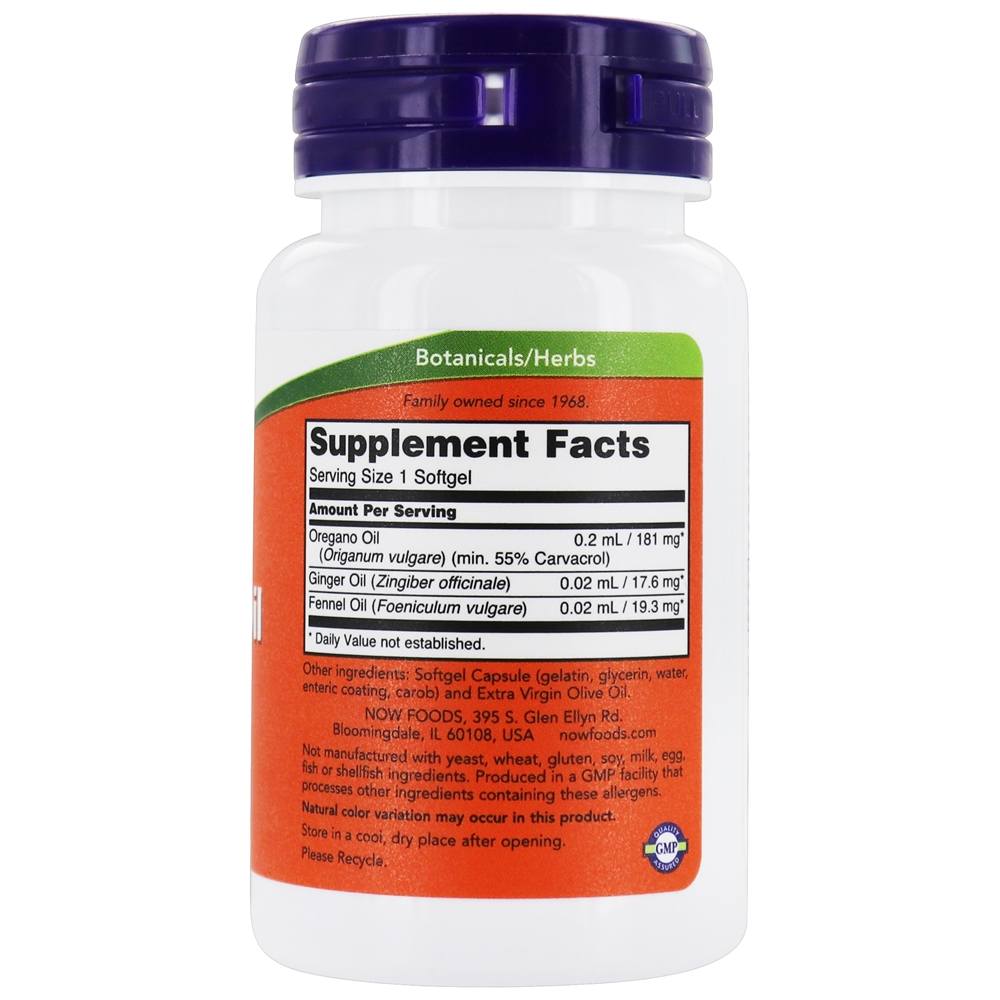 Óleo de orégano entérico revestido - 90 Softgels NOW Foods - Imagem 3