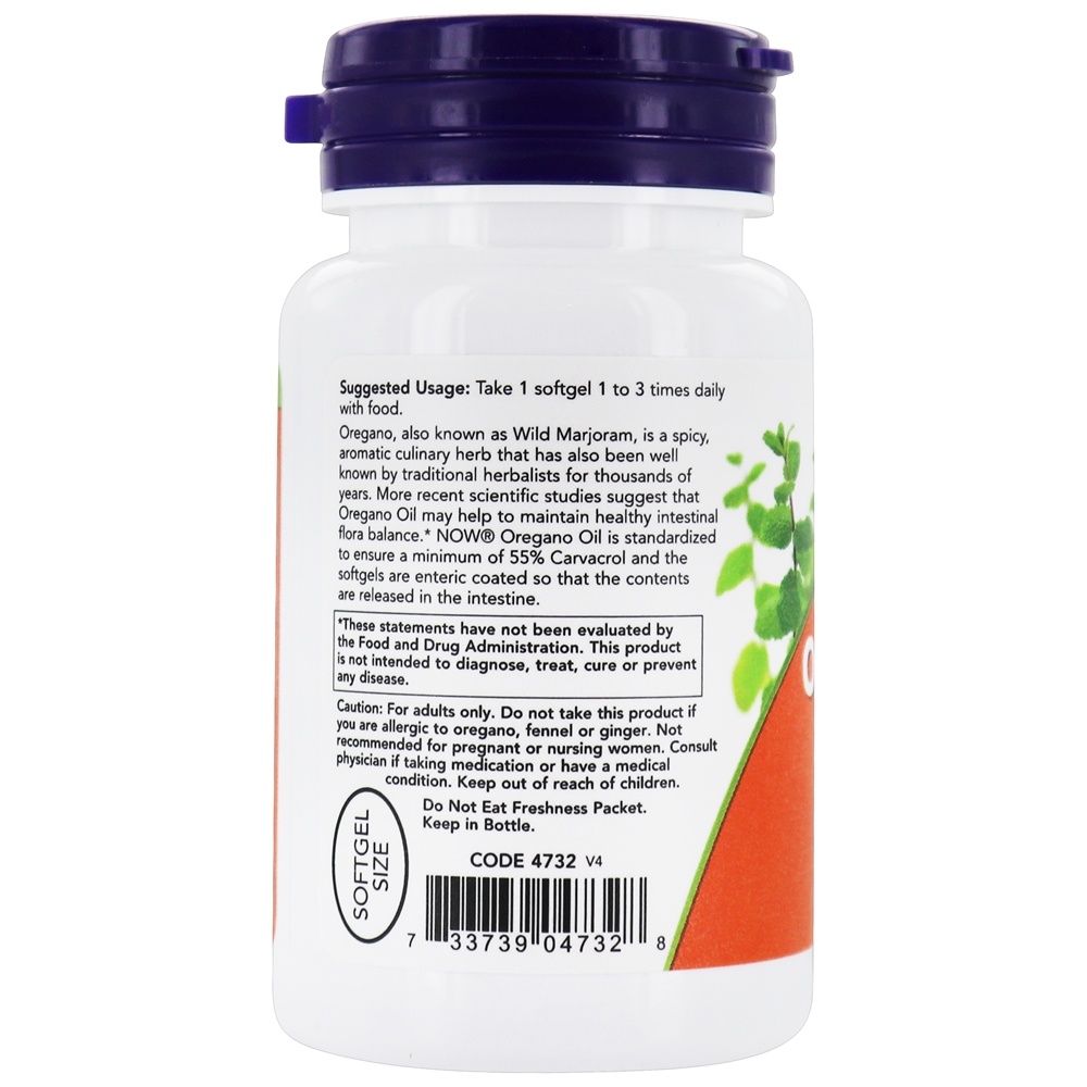 Óleo de orégano entérico revestido - 90 Softgels NOW Foods - Imagem 4