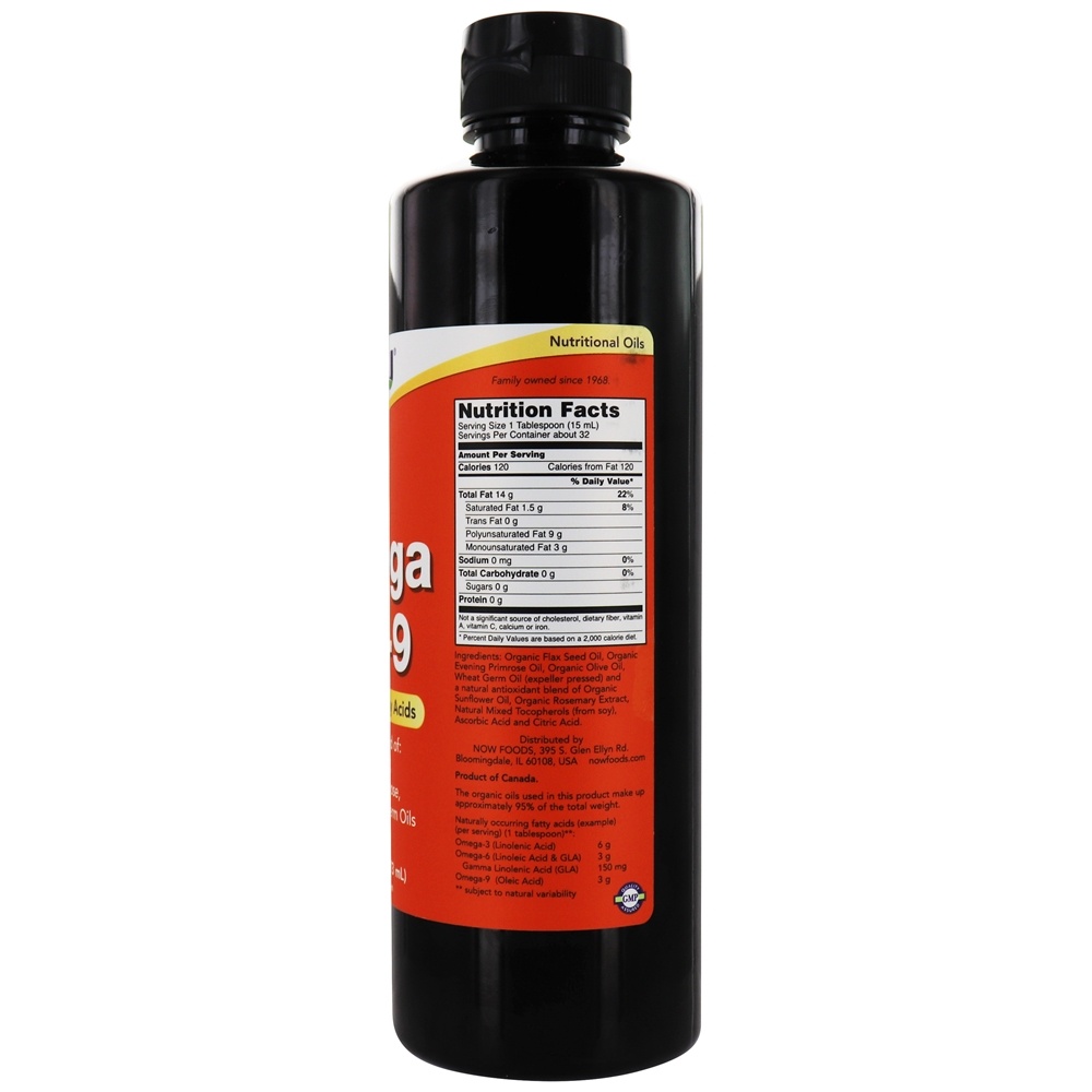 Omega 3 - 6 - 9 ácidos graxos vegetarianos - 16 fl. oz. NOW Foods - Imagem 2