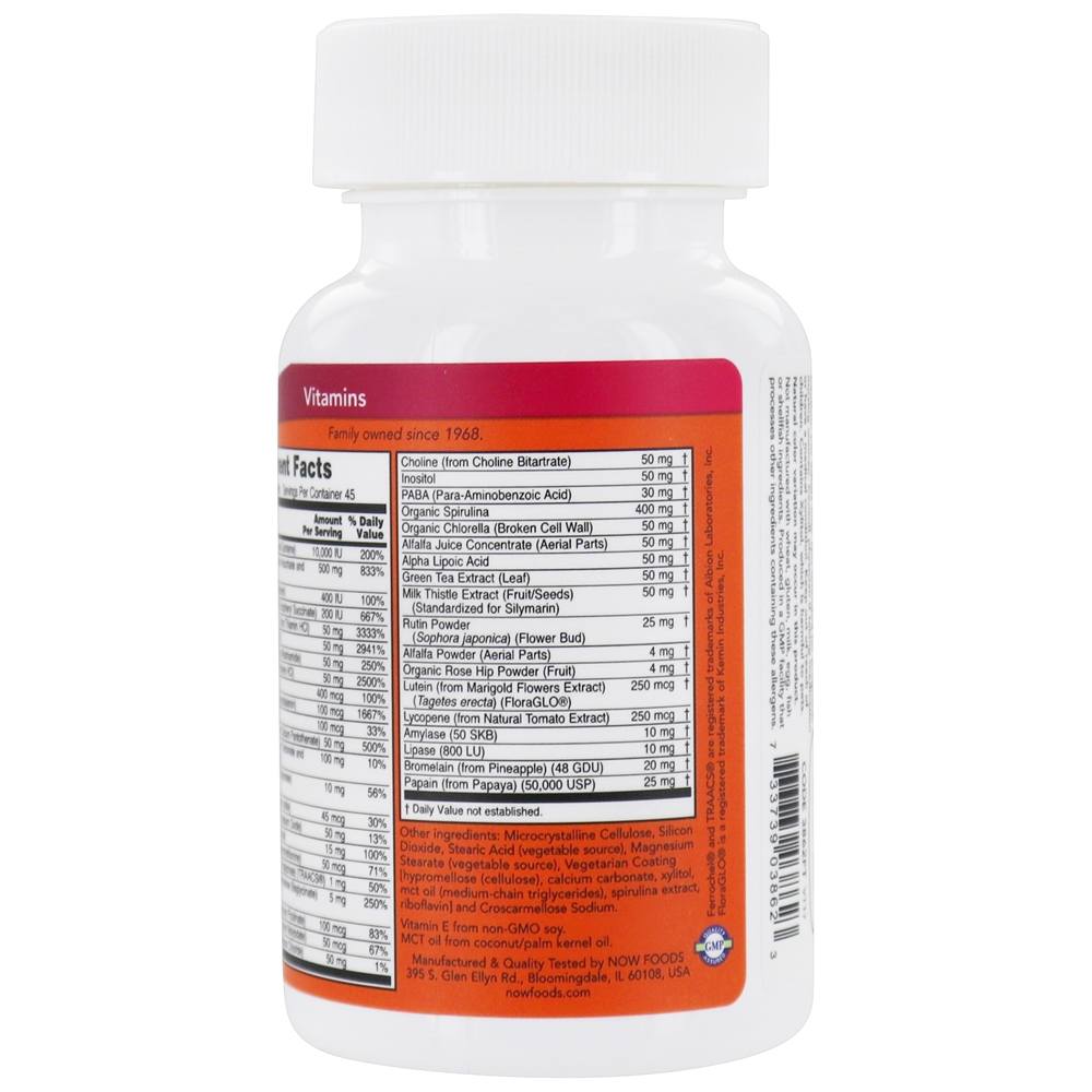 Special Two Multi Viitamin - 90 Tablets NOW Foods - Imagem 3