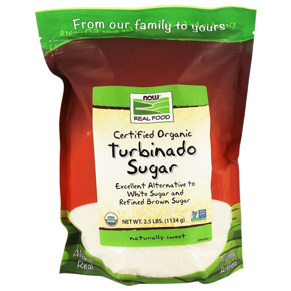 NOW Real Food Orgânico Turbinado Açúcar - 2.5 lbs. NOW Foods