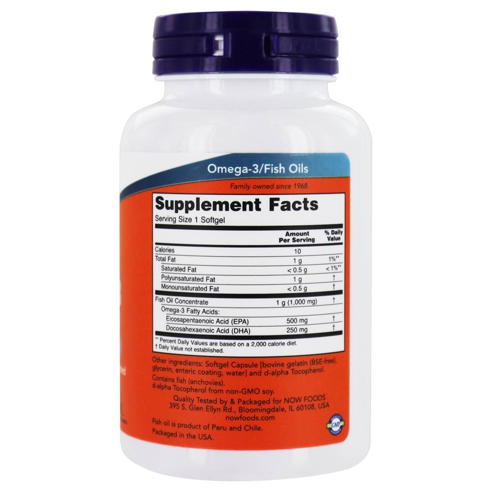 Ultra Omega-3 500 EPA / 250 DHA - 90 Softgels NOW Foods - Imagem 2