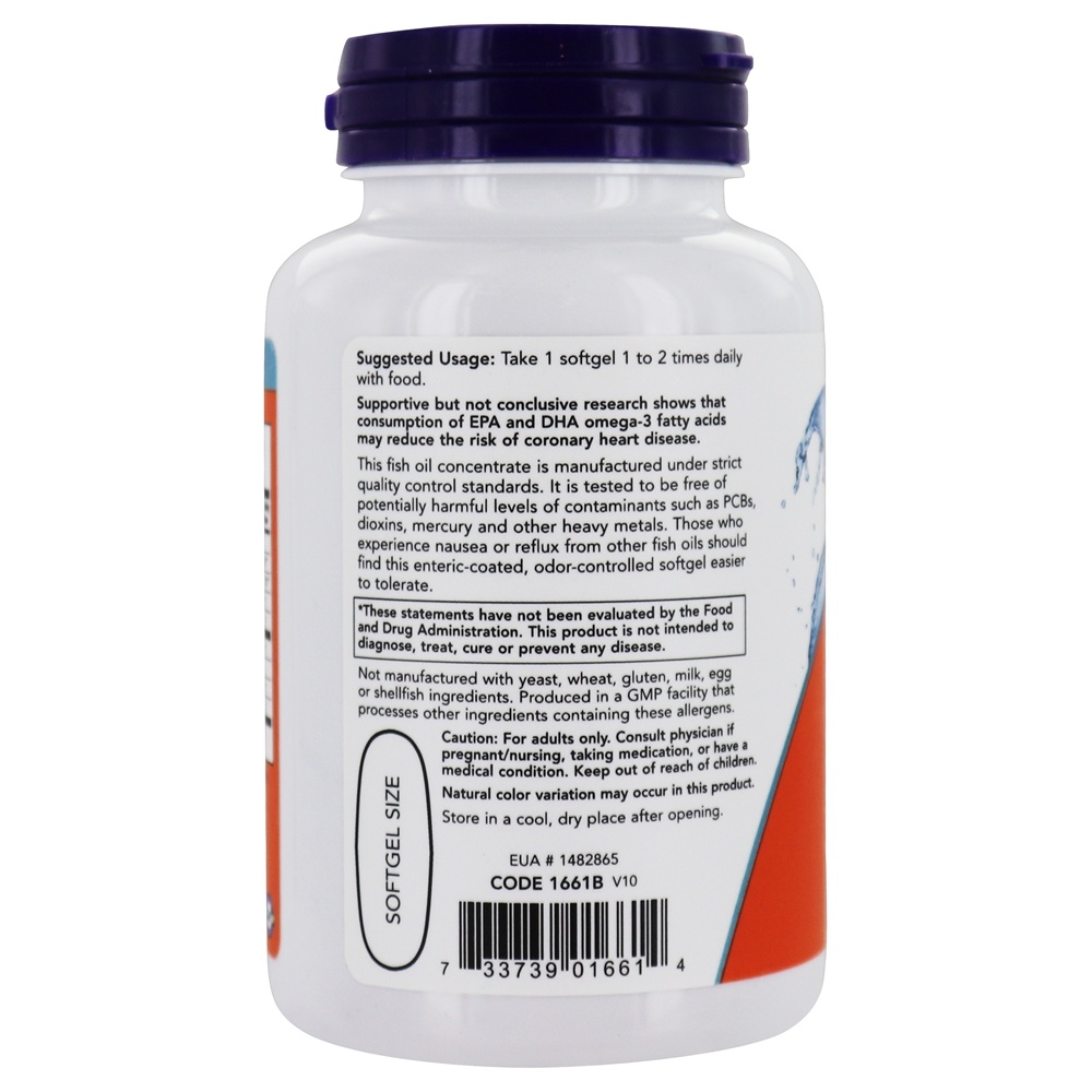Ultra Omega-3 500 EPA / 250 DHA - 90 Softgels NOW Foods - Imagem 3